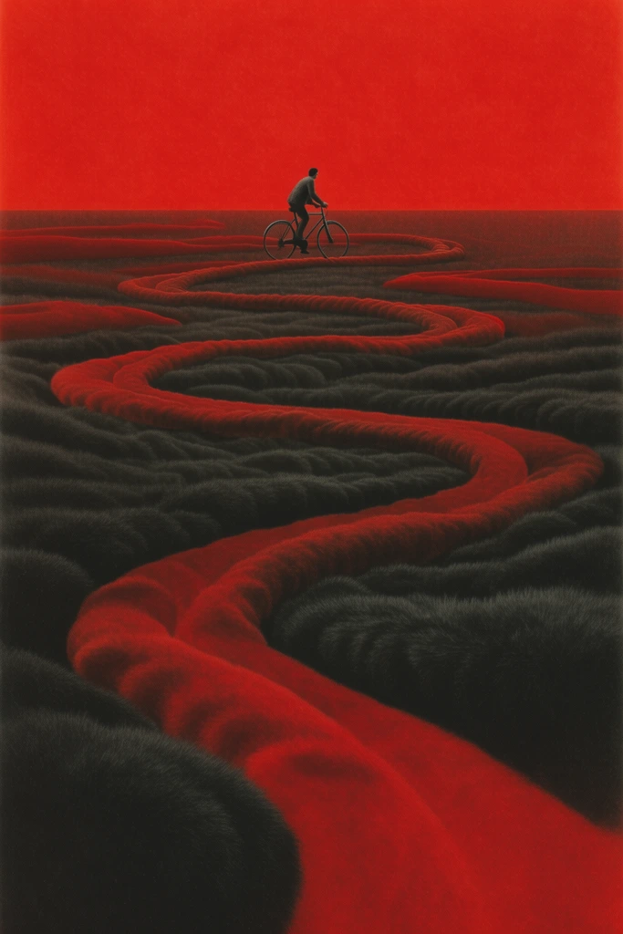 Crimson Velvet Surrealism style AI image example 2
