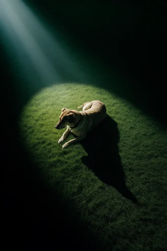 Cinematic Chiaroscuro Minimalism style reference image — saturated green textures