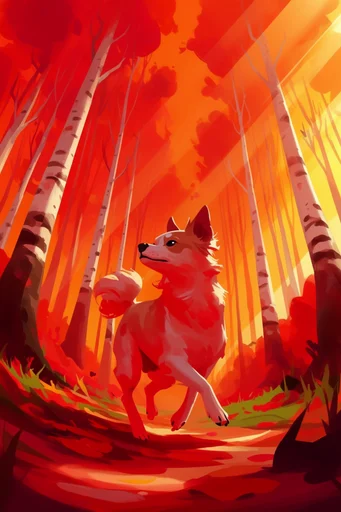 Luminous Crimson Canopy style reference image — graphic art style