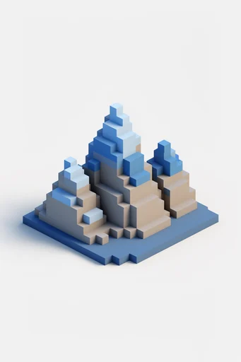 Glossy Isometric Voxel style reference image — voxel art