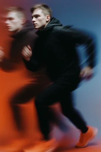 Chromatic Kinetic Surrealism style reference image — long exposure motion blur