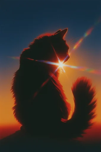 Prismatic Retro Cosmicism style reference image — mystical starburst glow