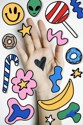 Vibrant Neo-Pop Collage style reference image — hyper-saturated neon colors
