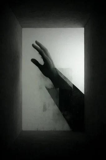 Monolithic Chiaroscuro Minimalism style reference image — volumetric lighting