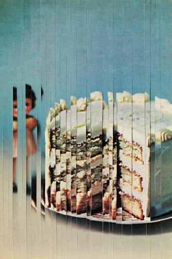 Fragmented Analog Surrealism style reference image — muted retro palette