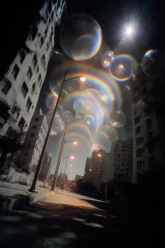 Prismatic Cosmic Noir style reference image — chromatic aberration
