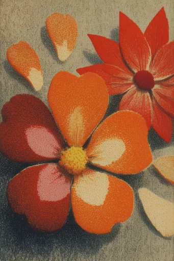 Midcentury Tactile Print style reference image — saturated retro palette
