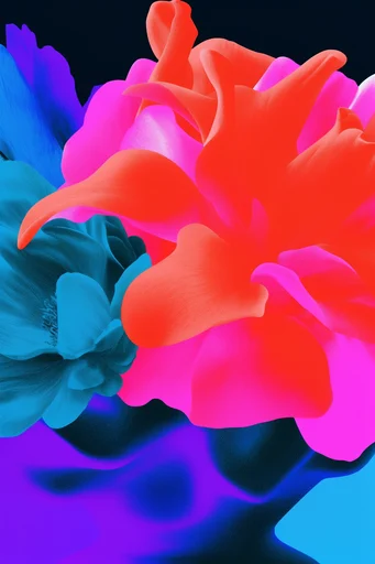 Neon Biomorphic Surrealism style reference image — liquid gradient