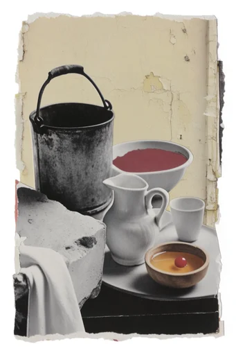 Tactile Deconstructed Collage style reference image — deconstructed portrait
