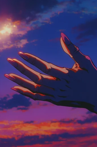 Nostalgic Twilight Anime style reference image — silhouette landscape