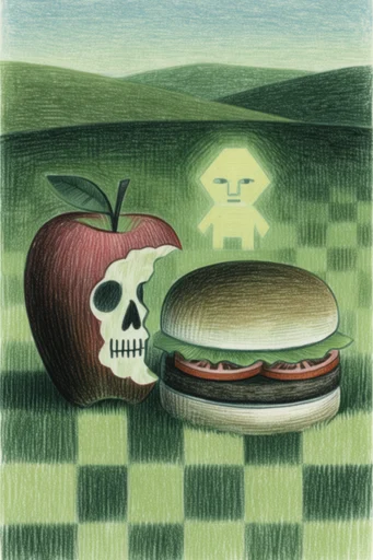 Tactile Verdant Illustration style reference image — whimsical surrealism