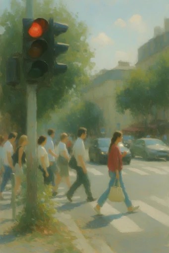 Romantic Pastoral Impressionism style reference image — dappled sunlight