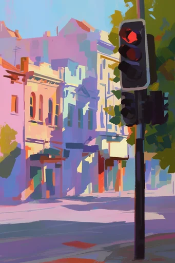 Vibrant Urban Impressionism style reference image — slice of life