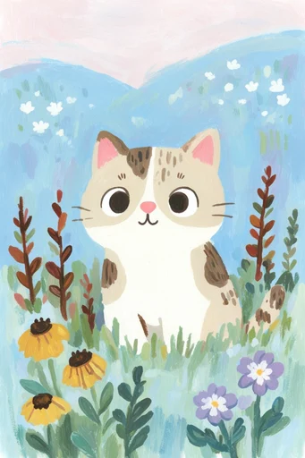 Whimsical Pastel Storybook style reference image — textured paper effect