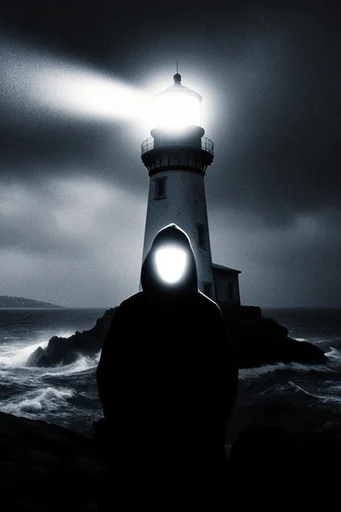 Monochrome Occult Surrealism style reference image — spectral halation