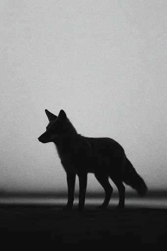 Monochrome Ethereal Noir style reference image — backlit silhouette