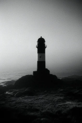 Redacted Coastal Noir style reference image — existential noir