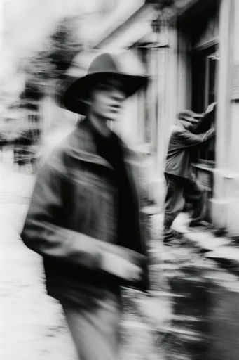 Spectral Kinetic Monochrome style reference image — high-contrast monochrome