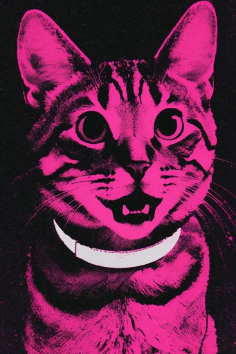 Gritty Punk Zine style reference image — neon pink accents