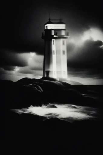 Monochrome Glitch Noir style reference image — surreal double exposure