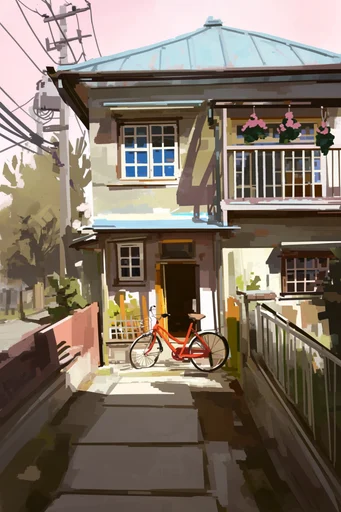 Vibrant Urban Impressionism style reference image — high contrast sunlight