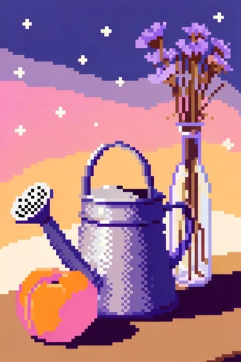 Retro Pixel Surrealism style reference image — dithering effect