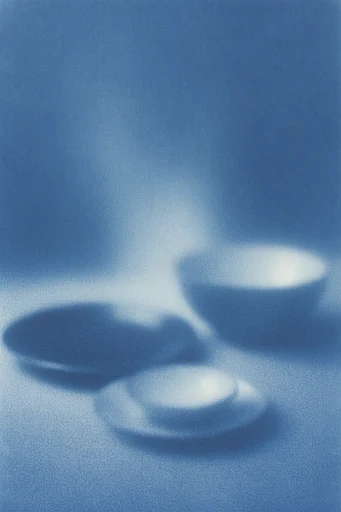 Ethereal Cyanotype Haze style reference image — monochromatic blue
