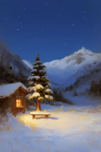Luminous Nocturnal Folklore style reference image — painterly digital illustration