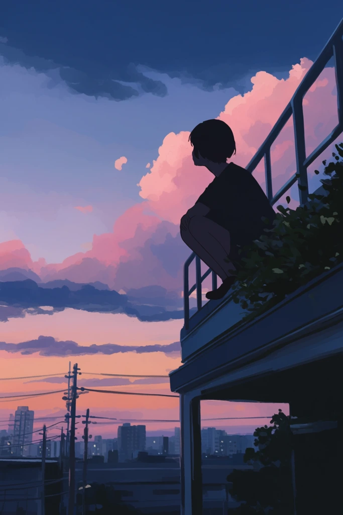 Nostalgic Twilight Anime style AI image example 1