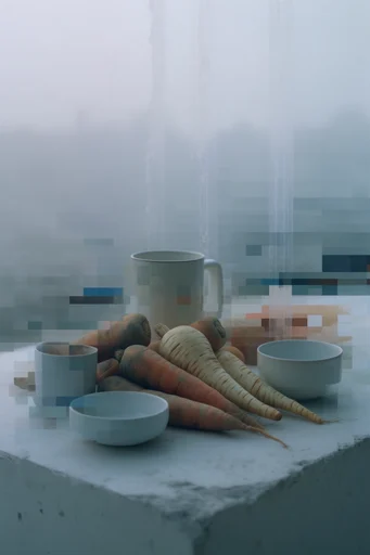 Minimalist Glitch Synthesis style reference image — digital glitch art