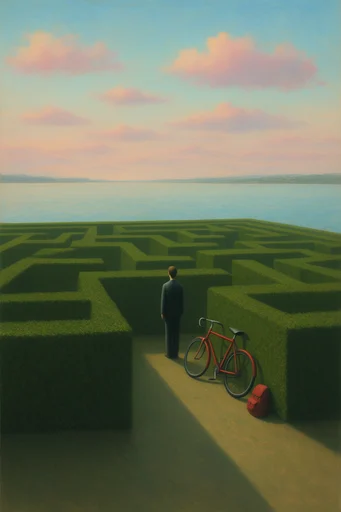 Surrealist Horizon Landscapes style reference image — magrittean surrealism