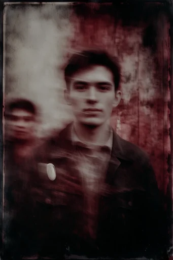 Haunting Pictorialist Ghostscapes style reference image — distressed film texture