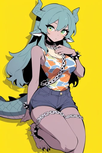 Graphic Minimalist Pop-Anime style reference image — flat color blocking