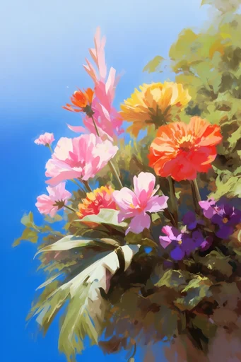 Vibrant Painterly Landscapes style reference image — atmospheric perspective