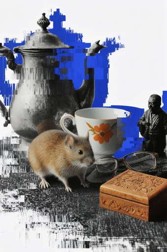 Digital Glitch Surrealism style AI image example 3