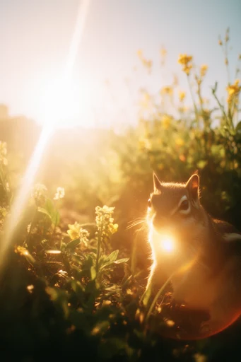 Ethereal Golden Nostalgia style reference image — heavy lens flare