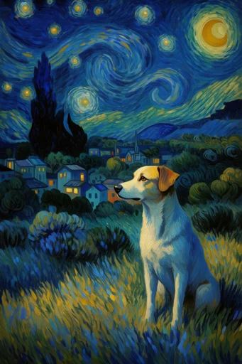 Luminous Celestial Impasto style reference image — dynamic rhythmic movement