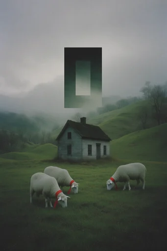 Muted Pastoral Glitch style AI image example 4