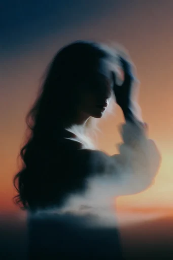 Ethereal Spectral Dusk style reference image — soft-focus silhouette