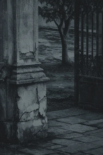 Stark Monochromatic Gothic style AI image example 2