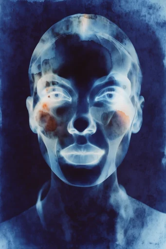 Ethereal Spectral Noir style reference image — darkroom distortion
