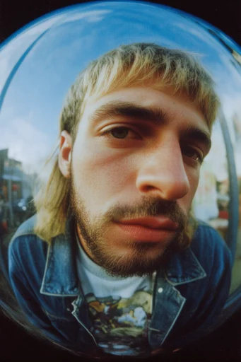 Nostalgic Fisheye Analog style reference image — warm vintage color grading