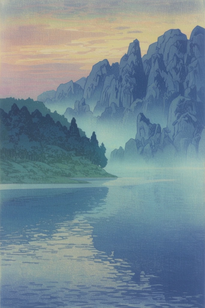Atmospheric Print Modernism style AI image example 2