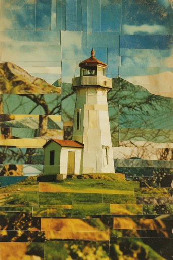 Tactile Deconstructed Collage style reference image — fragmented geometric composition