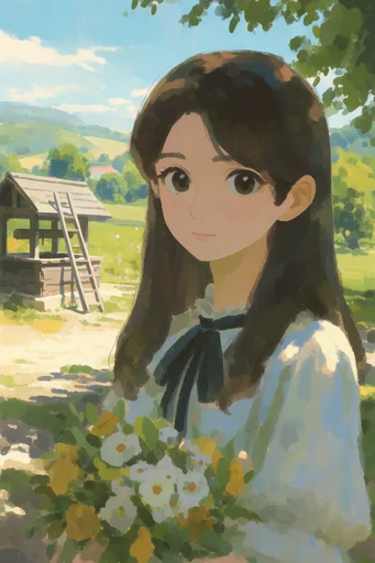 Luminous Pastoral Nostalgia style reference image — anime inspired background
