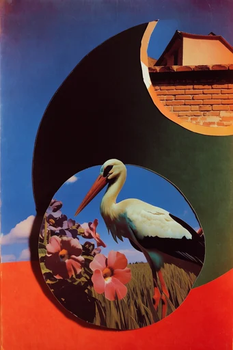 Surreal Retro-Cosmic Collage style reference image — airbrush gradient