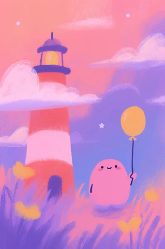 Whimsical Dreamy Minimalism style reference image — risograph print aesthetic
