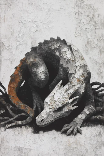Eroded Monochrome Noir style reference image — chiaroscuro lighting