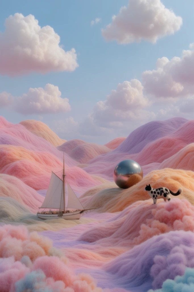 Plush Pastel Surrealism style AI image example 2