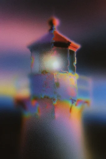 Luminous Glitch Impressionism style reference image — halftone distortion